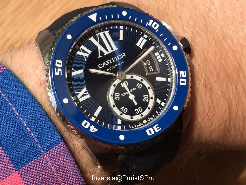 cartier diver blue bezel